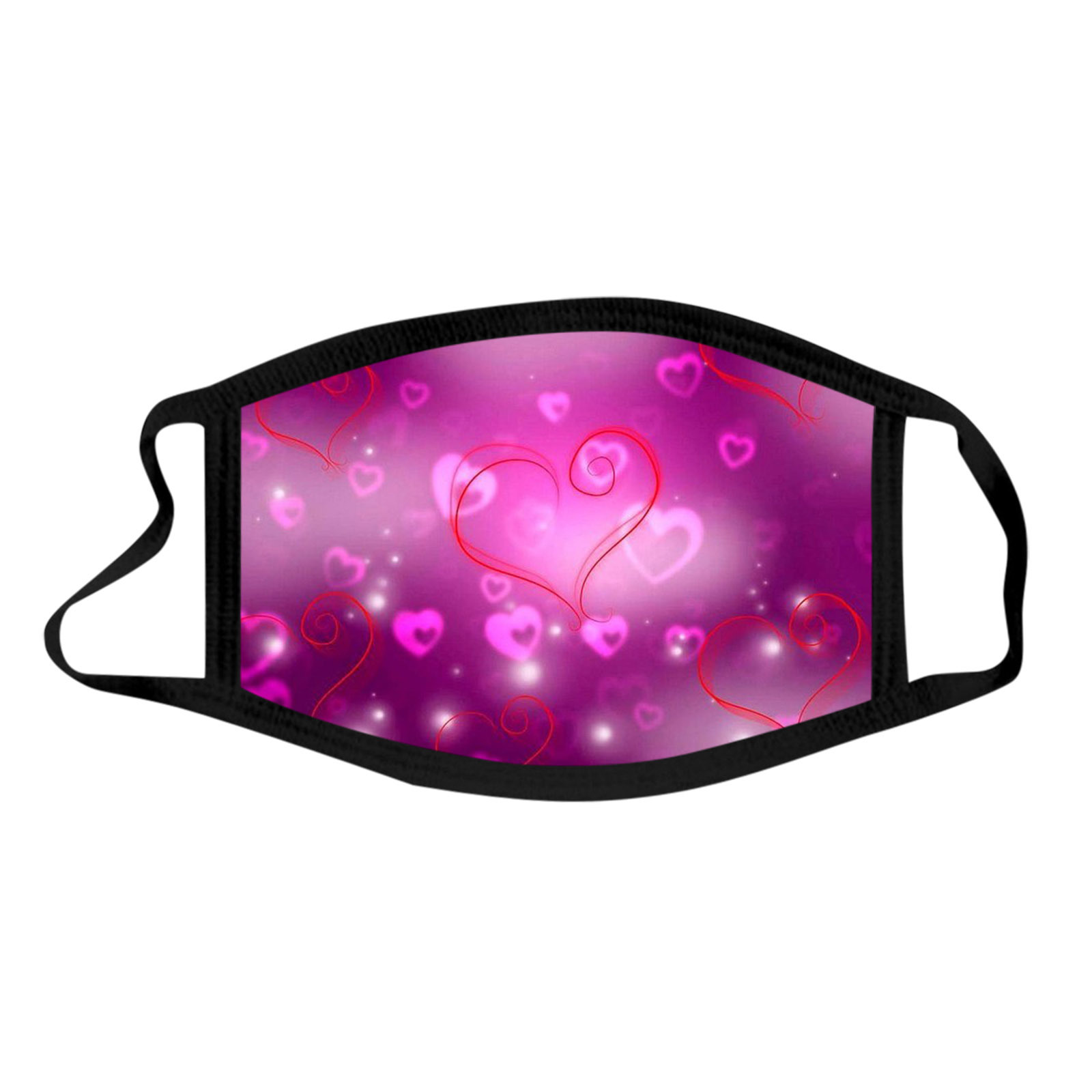2PCS Print Heart Shaped Masks Valentine Day Mouth Cover Dustproof Cloth Mask